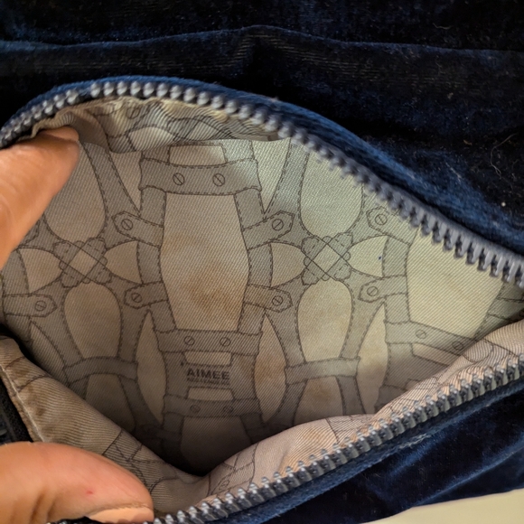 Aimee Kastenberg| Navy Blue Velour Backpack - Picture 4 of 9